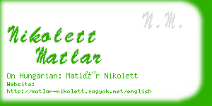 nikolett matlar business card